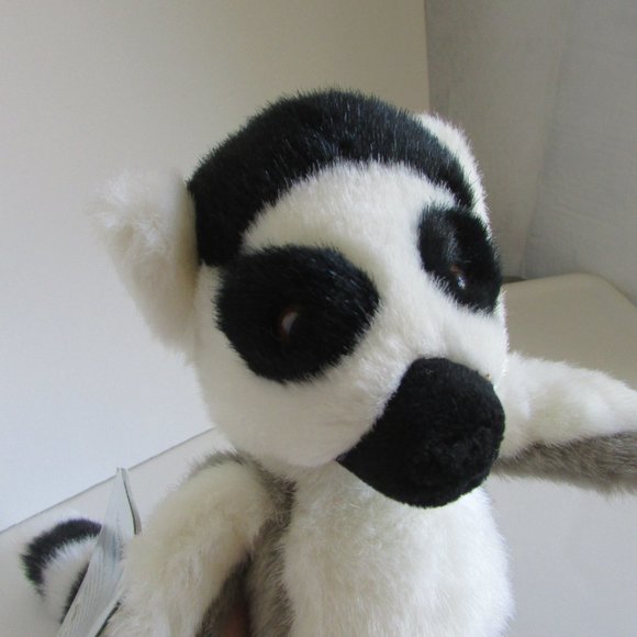 RING TAILED LEMUR w Book HOOK LOOP PAWS no wire SOFT 17" PLUSH Stuffed Animal - Picture 2 of 14